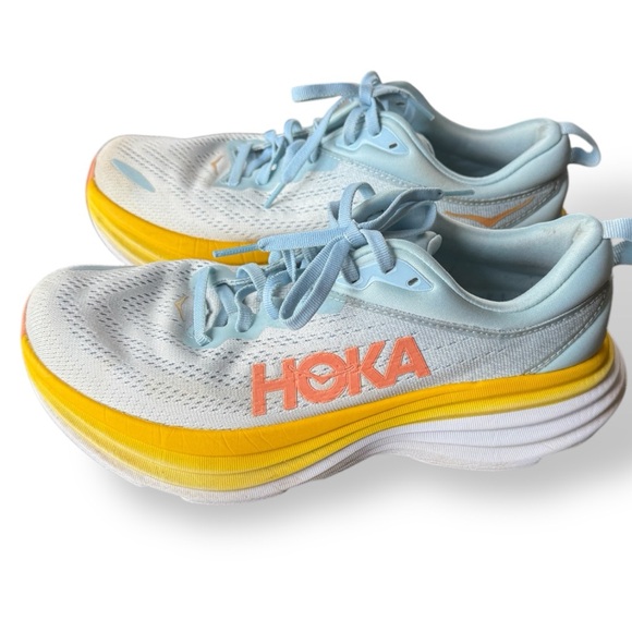 Hoka Shoes - HOKA ONE ONE Bondi 8 Blue Summer Song Blue Yellow Country Air Size 9B